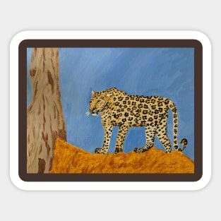 Leopard On Prowl Sticker